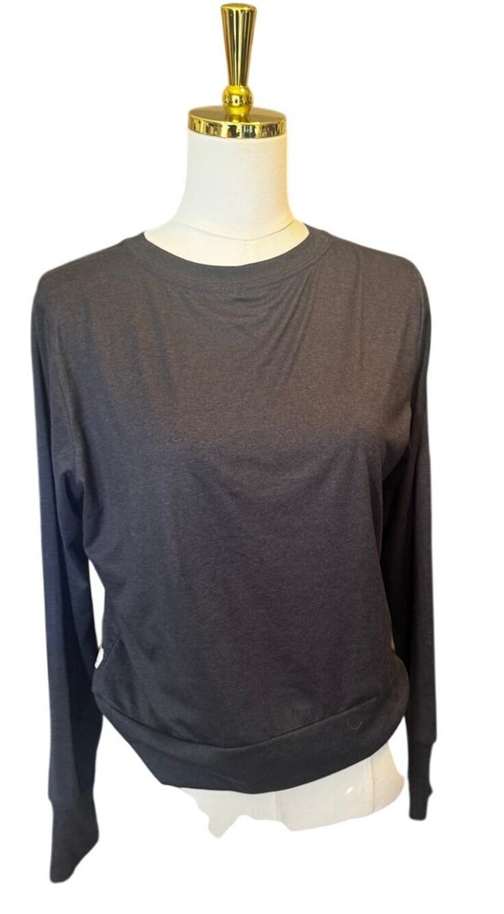 Vuori Daydream Crew Long Sleeve Performance Top Heather Charcoal Gray Size Med